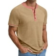 thumbnail image 4 of GENTS BLISS Henley Men Shirts Short Sleeve T shirts for Men Crew Neck Color Block Men Shirts, 4 of 7