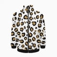 thumbnail image 2 of Gold Glitter Black Leopard Animal Print Jacket Men's Street Cool Long Sleeves Coat Personality Tops Oversized Zipper Jackets Male Clothes, 2 of 7