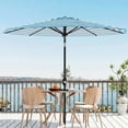 thumbnail image 6 of 10FT Outdoor Patio Umbrella with 8 Sturdy Ribs, Crank Lift and Push Button Tilt, UV Protection Waterproof Market Table Umbrella for Pool Deck Yard, Blue & White Stripes (Base NOT Included), 6 of 6