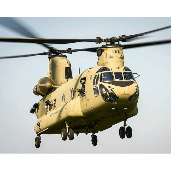 US Army CH-47 Chinook Exercise Noble Jump 17 - 12x18 Inch Laminated Aviation Poster - Stunning Detail and Bold Colors