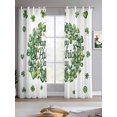 thumbnail image 2 of St Patrick's Day Sheer Curtains 63 Inch Length 2 Panels Set for Living Room/Bedroom, Green Lucky Shamrock Wreath Spring Vintage Kitchen Curtains Grommet Curtains Window Treatments 42"x63"x2, 2 of 7
