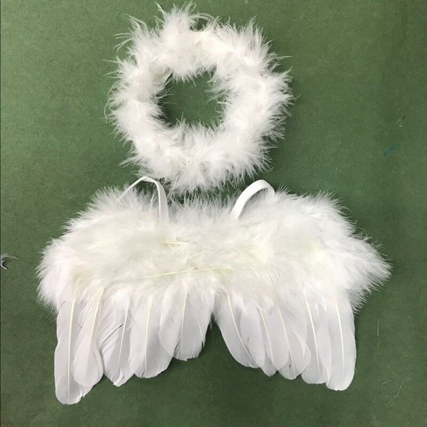 20*16 White Feather Angel Wings Headband For Infant Newborn Birthday Party Decoration Photography PropsAChina He Qiyong unisex