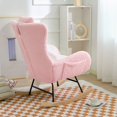 thumbnail image 3 of ARCTICSCORPION Kids Modern Elegant Teddy Fabric Gilder Rocking Chair with Adjustable Cushion, Pink, 3 of 13