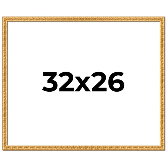 32x26 Frame Gold Real Wood Picture Frame Width 1 inches | Interior Frame Depth 0.5 inches | Edwina
