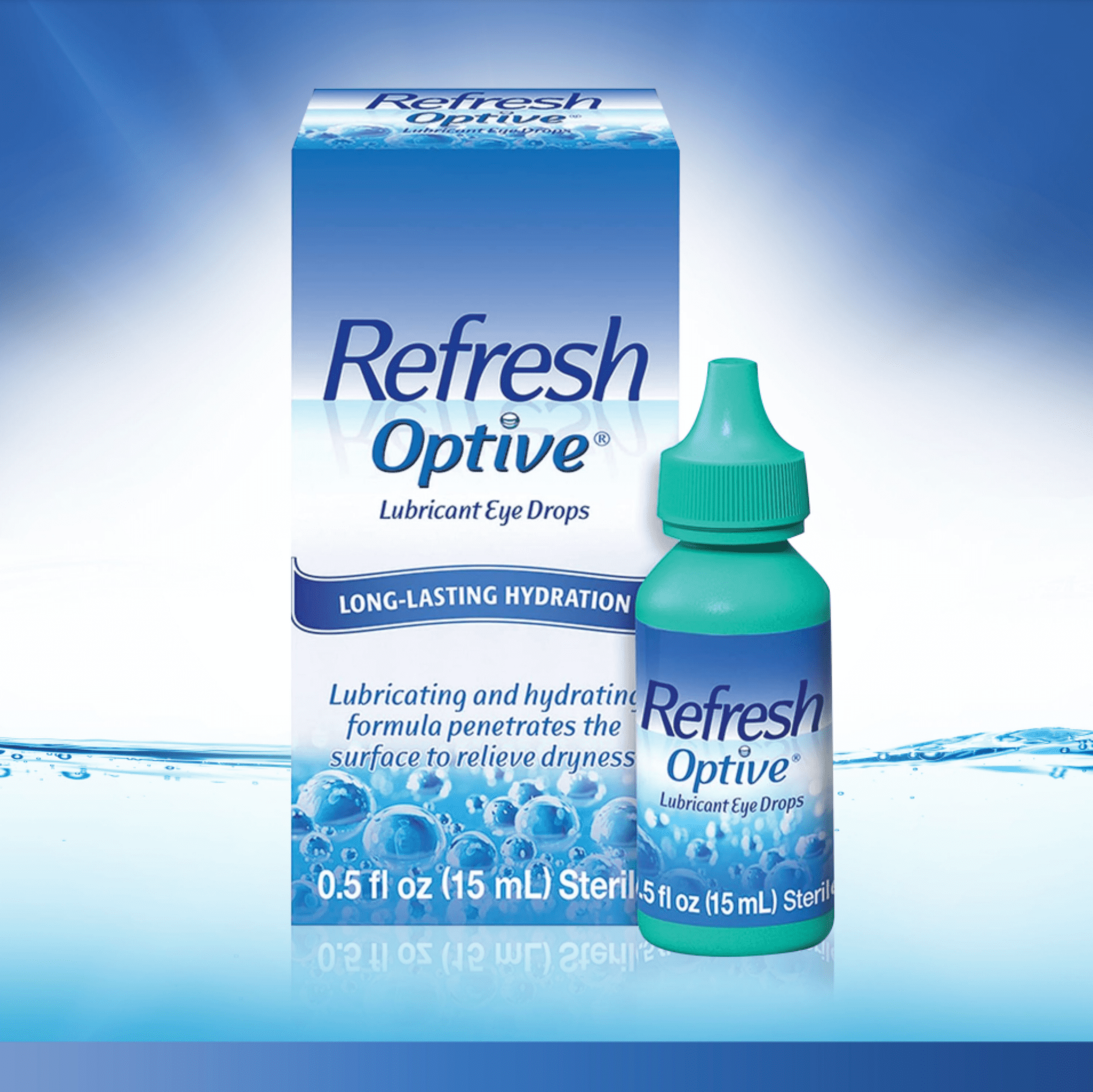 Refresh Optive Lubricant Eye Drops Artificial Tears, 15 ml