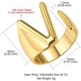 thumbnail image 5 of Yazi Jewelry Gold Bold Initial Letter Open Ring Adjustable, Women Statement Rings Personalised Engraved Women’s Signet Ring for Party, 5 of 18