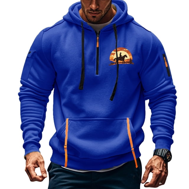 Sudadera con capucha para hombre, sudadera con capucha de manga larga estampada, sudadera con capucha de bolsillo, ropa de trabajo, sudadera con capucha para hombre, blusa de poliéster