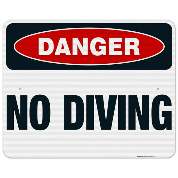 No Diving Sign, Pool Sign, (SI-6672)