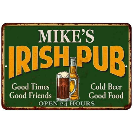 MIKE'S Irish Pub Personalized Beer Metal Sign Bar Decor 8x12 208120013108