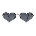 thumbnail image 4 of Womens Hippie Bubbly Heart Shape Half Rim Metal Lolita Sunglasses Red - Black, 4 of 7