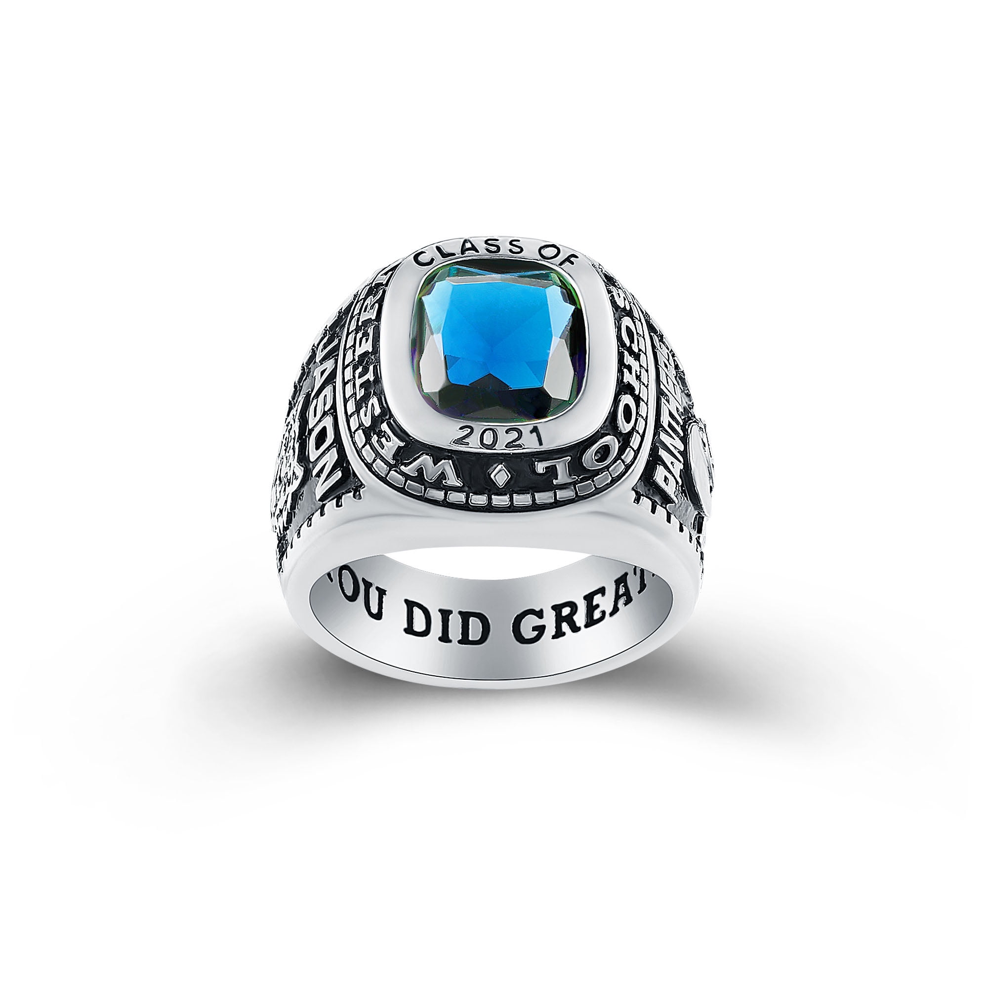 Customized Sterling Silver Men's High School and College Class Ring