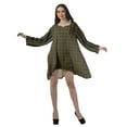 thumbnail image 3 of Moomaya Chemise à Manches Longues Femme Imprimée Robes Grande Taille Rayonne Tuniques Courtes, 3 of 4