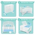 thumbnail image 5 of Nefoso Toy Box Storage, Foldable Metal Kids Toy Chest with Wheels for Bedroom Nursery Playroom, White (No Toys), 5 of 8