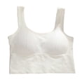 thumbnail image 3 of Opvise Wireless Push-Up Bra Natural Lift Seamless Vest Type Thin Elastic Straps Full Coverage Bra Great Support Bra Everyday Wear Underwear White, 3 of 8