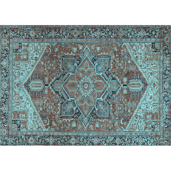 Ahgly Company Indoor Rectangle Persian Light Blue Traditional Area Rugs, 2' x 4'