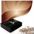 thumbnail image 2 of Ambesonne Chocolate Jigsaw Puzzle Durable Cardboard, Spiraling Stripe, 1000 pcs, Pale Brown White, 2 of 5