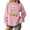 Pink, variant on Women's Fashion Top New Year 2026 Printed Pullover Sweatshirt Holiday Design for Women Casual Celebration Streetwear Top,Brown,M