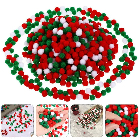 FOMIYES 4 Packs Assorted Color Pompom Balls Plush Mini Craft DIY Decoration Christmas