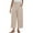 Beige, variant on cFmduc Wide Leg Linen Pants for Women Summer Capri Palazzo Flowy Pants Casual Loose High Waist Drawstring Cropped Trousers with Pockets