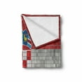 thumbnail image 2 of Croatia Soft Flannel Fleece Throw Blanket, Abstract Illustration of National Flag in Mosaic Squares Design, Cozy Plush for Indoor and Outdoor Use, 60" x 80", Vermilion Pale Grey, by Ambesonne, 2 of 6