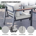 thumbnail image 6 of ECOPATIO 4 Pieces Metal Patio Furniture Set, Modern Outdoor Patio Furniture with Wood Armrest and Thickened Cushions Comfy Patio Sofa for Balcony, Deck and Poolside(Light Grey), 6 of 6