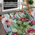 thumbnail image 2 of GZHJMY Floral Cactus Non Slip Area Rug for Living Dinning Room Bedroom Kitchen, 4' x 5'(48 x 63 Inches / 120 x 160 cm), Watercolor Cactus Flower Nursery Rug Floor Carpet Yoga Mat, 2 of 6