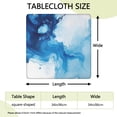 thumbnail image 2 of Blue White Marble Pattern Square Fitted Tablecloth with Elastic Edge,Square Table Cover,Washable Elastic Table Cover for Home Kitchen Party Decor 34"x34", 2 of 6