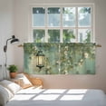 thumbnail image 3 of Spring Leaves Tier Curtains 24 Inch Length, Oil Light White Flowers Country Vintage Green Cafe Short Curtains for Bathroom Over Sink, Small Kitchen Curtain Light Filtering Drapes 2 Panels 27.5"Wx24"L, 3 of 8