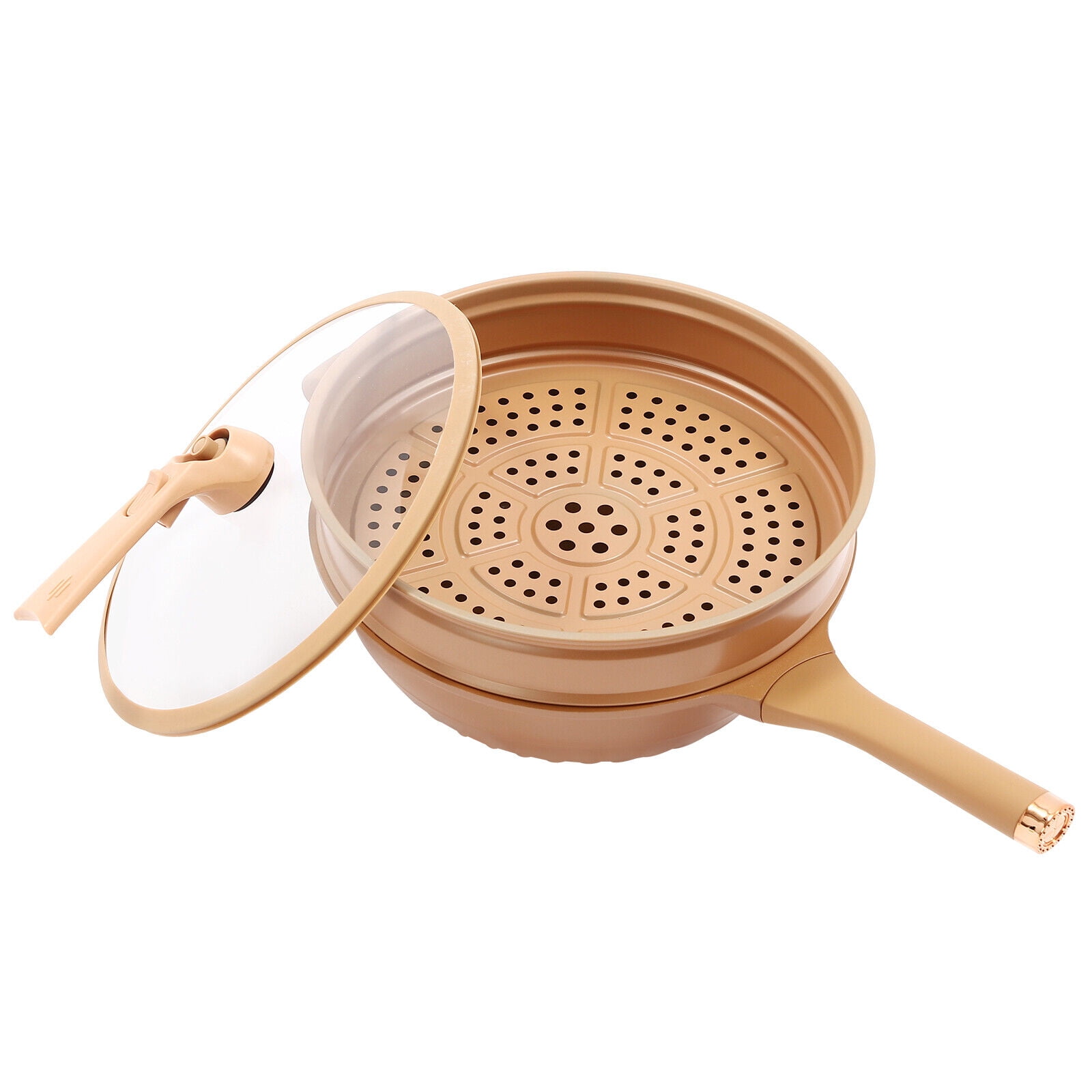 Multifunctional Non-Stick Clay Pot, Micro Pressure Cooker with Steamer Basket Aluminum Alloy Micro Pressure Cooker