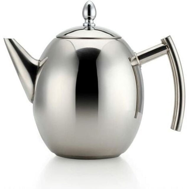 Tetera de 1000ml/34oz, cafetera con filtro de tetera de acero inoxidable (plata)