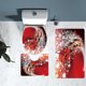 thumbnail image 4 of Juego de 3 alfombras y tapetes navideños Harliver para baño, antideslizantes, con diseño de árboles de Navidad, de espuma viscoelástica absorbente para invierno, lavables a máquina, color blanco, 4 of 6