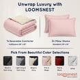 thumbnail image 2 of Loomsnest 3-Piece Full/Queen Comforter Set, All Season Duvet Insert, Soft, Lightweight, Diamond Stitched, Reversible Down Alternative Comforter (Pink & Beige), 2 of 7