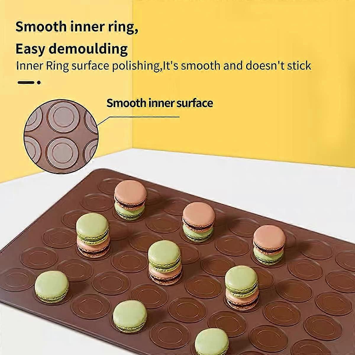 2pcs Macaron Baking Mat Non-Stick Silicone Macaron Oven Mat Pastry Cake Baking Tool Kitchen Accessory (30 Holes),