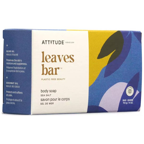 ATTITUDE Barra de jabón corporal para baño y ducha EWG Verificado Sin plástico Ingredientes a base de plantas y minerales Productos de cuidado personal veganos y libres de crueldad Salvia y romero 4 o