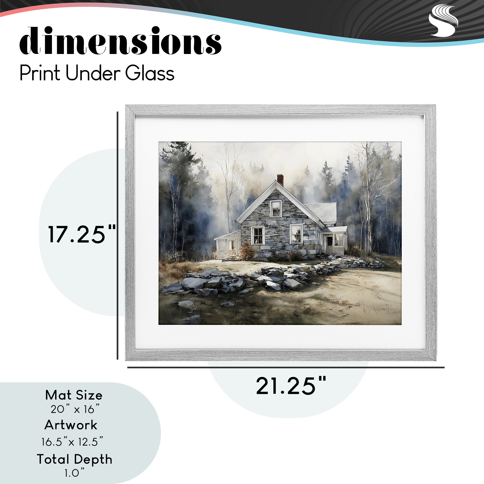 Stupell Industries Rustic Cottage Among the Trees Gray Framed Print Under Glass, design by Franklyn Gregory