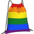 thumbnail image 2 of Lgbt Flag Gay Pride Rainbow Drawstring Backpack Sports Gym Sack Sackpack String Bag Cinch Bag For Sport Yoga Travel Shopping Womens Mens, 2 of 6