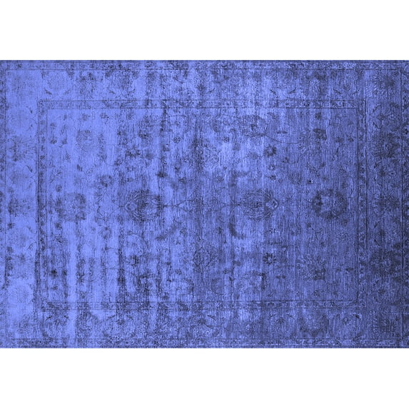 Ahgly Company Machine Washable Indoor Rectangle Oriental Blue Traditional Area Rugs, 2' x 3'