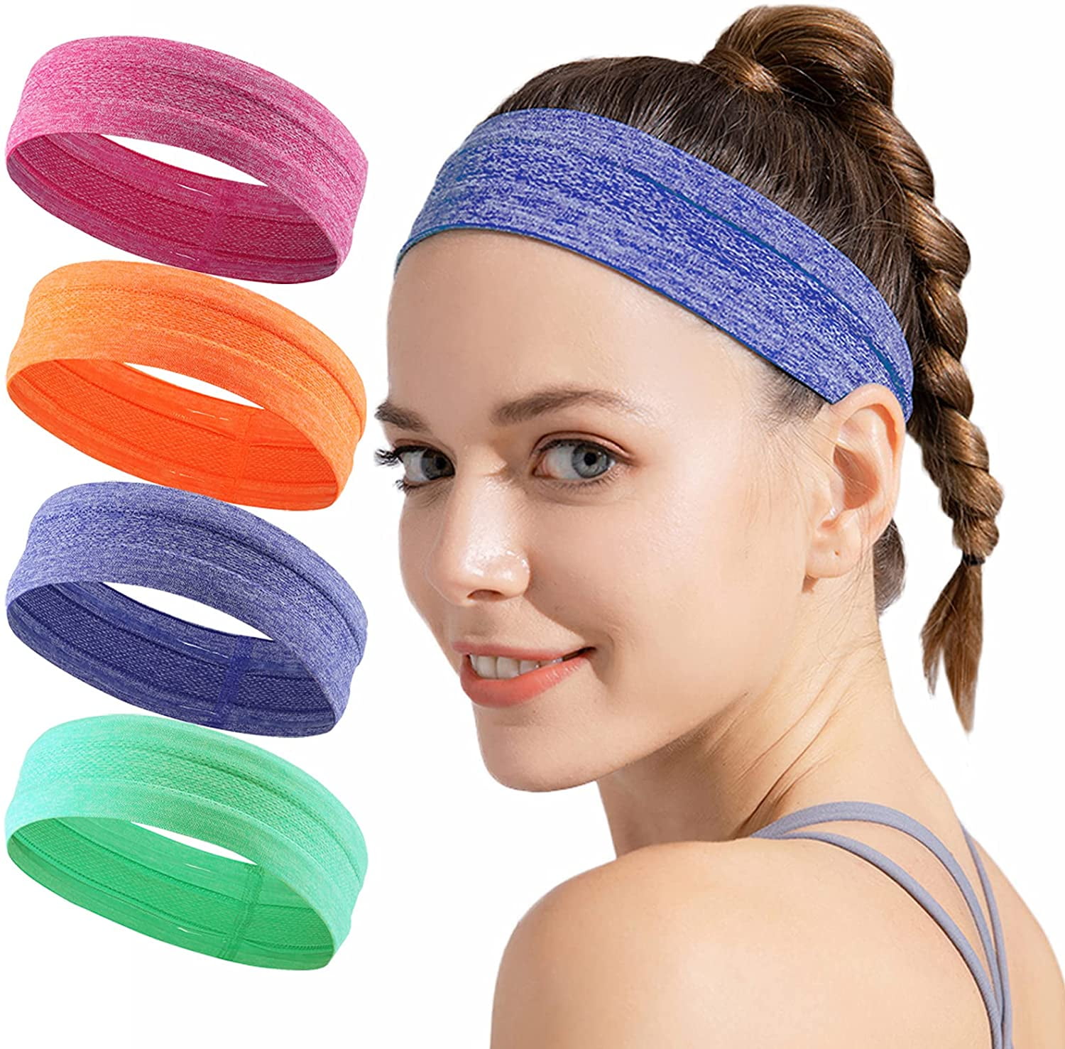 Non Slip Headbands, Grip Silicone Yoga Sweatband, Stretchy Soft Running