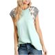 thumbnail image 1 of Tops de cuello redondo con estampado de leopardo estampado a juego de colores de verano para mujer OAVQHLG3B Store  lin121212, 1 of 5