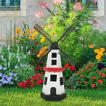 LOLIPPYY 2-Pack Black Solar Outdoor Windmills for Garden and Yard Decoration