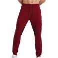 thumbnail image 4 of Yaoyar Men's Fashion Casual Jogger Trousers Sweatpants Drawstring Workout Running Cargo Athletic Pencil Pants(Red,L), 4 of 7