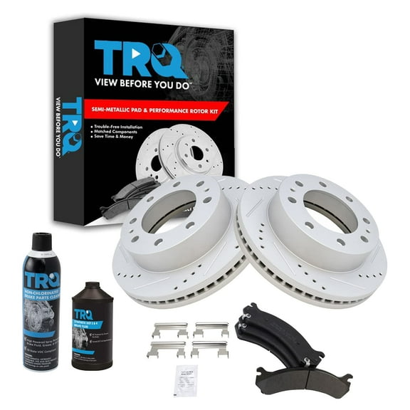 TRQ Front Performance & Brake Rotor & Metallic Pad Kit w/Chemicals BKA17146 Fits select: 1999-2010 CHEVROLET SILVERADO, 2001-2010 GMC SIERRA