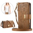 thumbnail image 3 of Flip Case for FOXDOCK iPhone 16 Pro Gift Choice Kickstand Viewing Floral Embossed Full Protection Wallet Function, 3 of 6