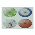 thumbnail image 1 of Japanese Cutting Board, Artisan Japanese Umbrella Design with Cherry Blossom Flowers and Star, Decorative Tempered Glass Cutting and Serving Board, Small Size, Multicolor, by Ambesonne, 1 of 1