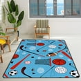 thumbnail image 2 of GZHJMY Soft Foam Nursery Area Rugs Sporting Goods Blue Non Slip Play Mats for Kids Boys Girls Playing Room Living Room72x48 inch Carpet Runner, 2 of 6