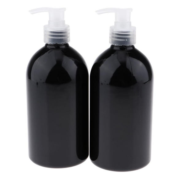Yinanstore Set Of 2 Extra Large Volume Refillable Countertop Pump Dispenser For Shampoo,Conditioner,Liquid,Hand Sanitizer,Soap,Mouthwash - 500ml / 17oz Clear Pump