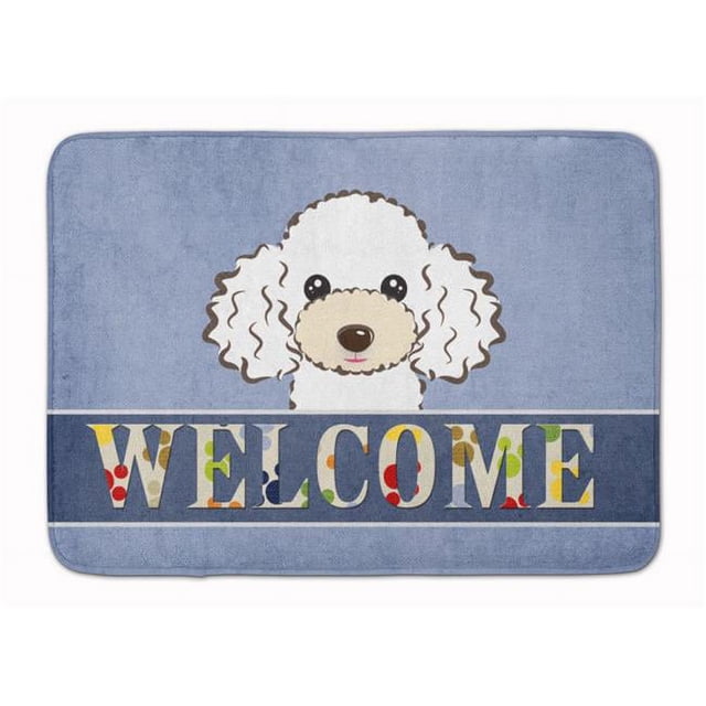 Carolines Treasures BB1443RUG White Poodle Tapis en Mousse à Mémoire de Forme Lavable en Machine
