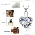 thumbnail image 4 of Crystal Butterfly Urn Necklace for Ashes for Ashes Heart Shape Cremation Jewelry Keepsake Memorial Pendant Jewelry for Women, 4 of 8