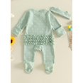 thumbnail image 4 of HWJAD Baby Girls Waffle Footed Romper Set for Little Sister Newborn Long Sleeve Jumpsuit Coming Home Clothes Infant Bodysuit Headband Fall Outfits, 4 of 9