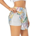 thumbnail image 3 of Lsque Zebra Colourful Printed Women's Running Shorts with Liner Pockets,Elastic Quick Dry Workout Athletic Gym Yoga Shorts,Womens High Waist Shorts-Large, 3 of 9